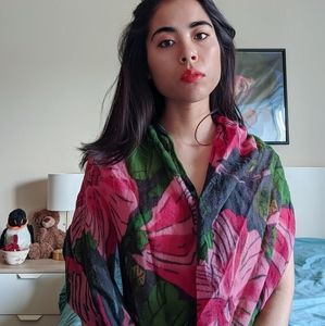 Anthropologie wool silk scarf